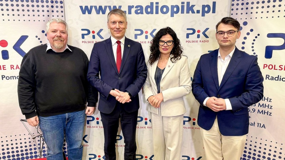 Od lewej: Michał Słobodzian oraz jego goście: Marcin Skonieczka, Iwona Karolewska i Jan Radzimierski. Fot. Izabela Langner/PR PiK