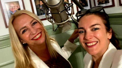 Joanna Franczak i Marta Leszczyńska w studiu Polskiego Radia PiK. Fot. Marta Leszczyńska