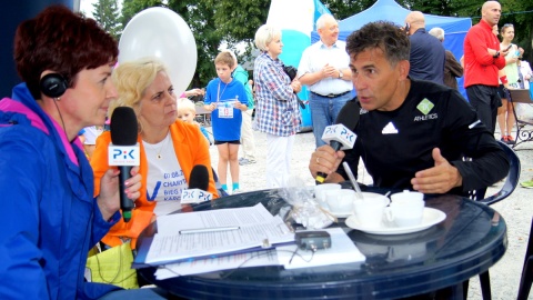 "Król chodu" był m.in. naszym gościem w studiu plenerowym Polskiego Radia PiK. Fot. Henryk Żyłkowski