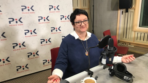 dr Joanna Rajang w studiu Polskiego Radia PiK podczas audycji Regionalny Punkt Widzenia. Fot. Tomasz Kaźmierski