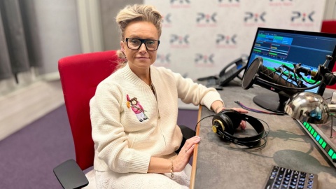 Prof. Małgorzata Gotowska w studiu Polskiego Radia PiK w Bydgoszczy. Fot. Izabela Langner