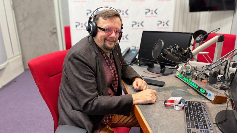 Ireneusz Nitkiewicz w bydgoskim studiu Polskiego Radia PiK. Fot. Izabela Langner