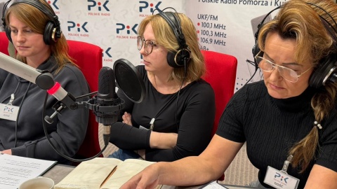 Goście audycji Żanety Walentyn w studiu Polskiego Radia PiK. Fpt. Tomasz Kaźmierski