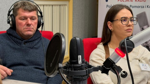 Goście audycji Żanety Walentyn w studiu Polskiego Radia PiK. Fpt. Tomasz Kaźmierski