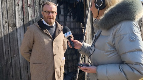 Starosta mogileński Tomasz Krzesiński oraz reporterka PR PiK Żaneta Walentyn/fot. Bartosz Nawrocki