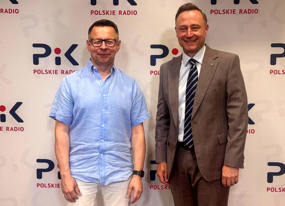 W bydgoskim studiu Polskiego Radia PiK znaleźli się: prof. dr hab. Bernard Mendlik oraz dr hab. inż Szymon Różański. Fot. Magda Jasińska