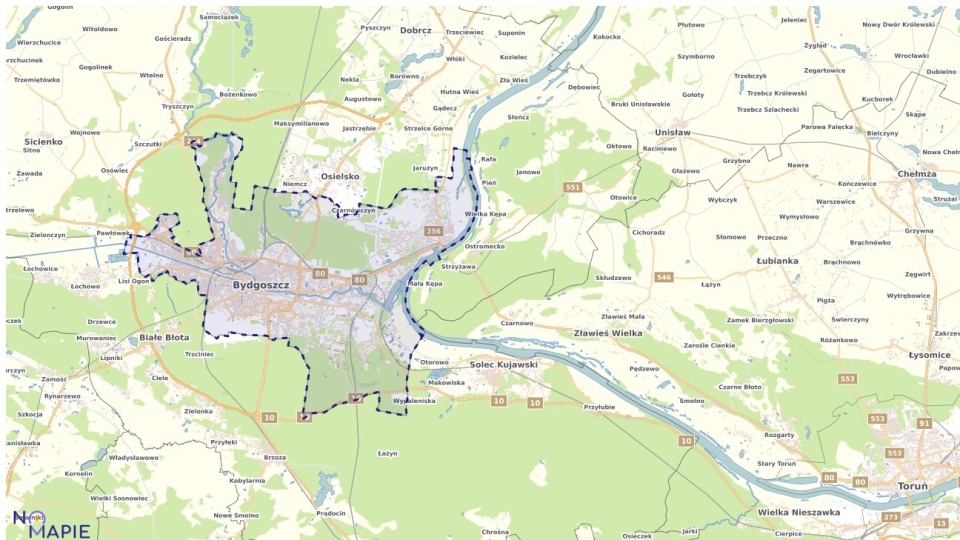 Plan ogólny miasta Bydgoszcz. Źródło: bydgoszcz.geoportal-krajowy.pl