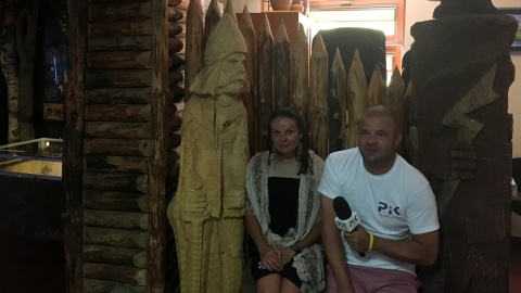 Marcin Doliński w towarzystwie archeolog Jadwigi Lewandowskiej. Fot. Krystian Makowski.