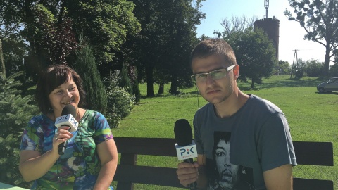 Damian Klich z dyrektorem MGOK, Barbarą Niewidział. Fot. Krystian Makowski.