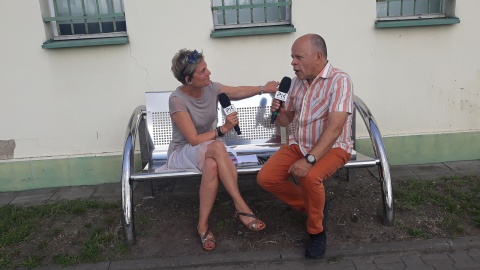 Monika Siwak-Waloszewska z dyrektorem GOK, Markiem Manuszewskim. Fot. Sławomir Nowak.