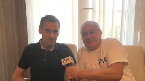 Wojciech Sobociński z burmistrzem Mogilna Leszkiem Duszyńskim. Fot. Krystian Makowski.