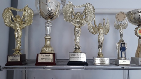 Liczne nagrody za wyroby z miodu. Fot. Sławomir Nowak.