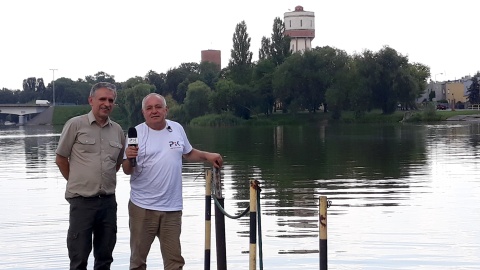 Wojciech Sobociński rozmawiał z dyrektorem Nadgoplańskiego Parku Tysiąclecia, Andrzejem Sieradzkim. Fot. Sławomir Nowak.