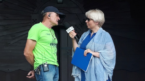 Gościem Magdy Jasińskiej był inicjator półmaratonu, Janusz Wyrąbkiewicz. Fot. Sławomir Nowak.