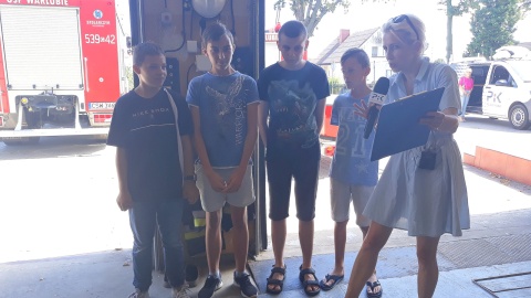 Bogumiła Wresiło z przyszłością Warlubskiego OSP. Fot.Sławomir Nowak