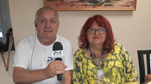 Wojciech Sobociński z dyrektorem soleckiego Centrum Kultury, Reginą Osińską. Fot. Sławomir Nowak.