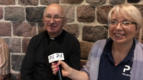 Gościem Magdy Jasińskiej był ksiądz kanonik Otton Szymków. Fot. Krystian Makowski.