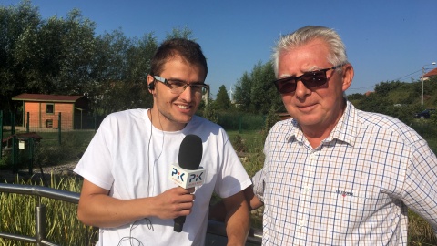 Damian Klich w towarzystwie burmistrza, Krzysztofa Chodubskiego. Fot. Krystian Makowski.