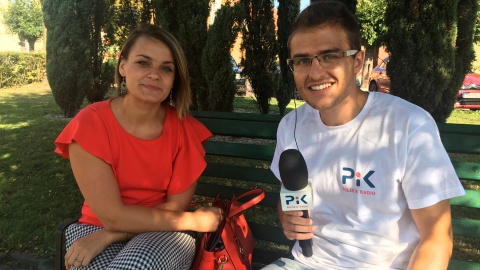 Jesteśmy na placu Towarzystwa Jaszczurczego, gościem Damiana Klicha była, Ewa Gajewska. Fot. Krystian Makowski.