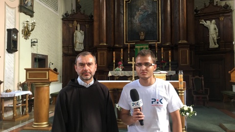 W Sanktuarium Maryjnym w Rywałdzie Damian Klich rozmawiał z o. Mirosławem Jankowskim. Fot. Krystian Makowski.