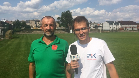 Gościem Damiana Klicha był prezes LGKS Radzynianki, Jan Borowski. Fot. Krystian Makowski.