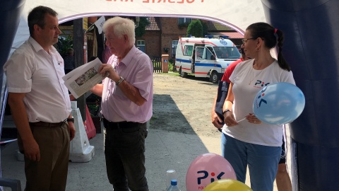 Gościem Andrzeja Krystka był organizator Festiwalu w Grucznie, Jarosław Pająkowski. Fot. Henryk Żyłkowski.