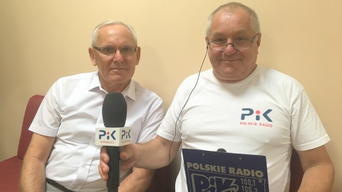 Wojciech Sobociński z sekretarzem gminy Mrocza, Zygmuntem Gliszczyńskim. Fot. Krystian Makowski.