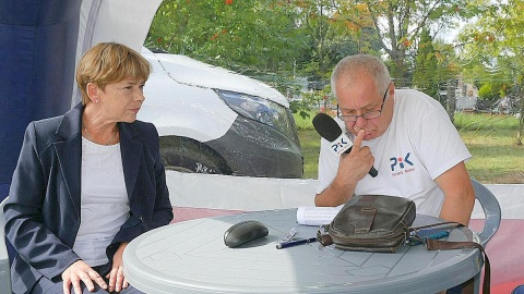 Wojciech Sobociński z burmistrz Lniana, Zofią Topolińską. Fot. Adam Hibner.