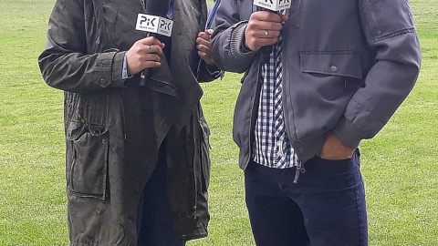 Monika Kaczyńska z dyrektorem Gminnego Ośrodka Kultury, Sławomirem Rożkiem. Fot. Sławomir Nowak.