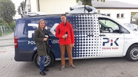 Monika Kaczyńska z rowerowym obieżyświatem, Przemysławem Laskowskim. Fot. Sławomir Nowak.