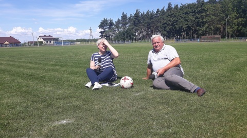 Magdalena Jasińska z prezesem MGKS "Kujawianka", Włodzimierzem Walczakiem. Fot. Sławomir Nowak.