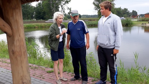 Z Bogumiłą Wresiło o wędkarstwie rozmawiali Marek Bodzak i Szymon Urbanowski. Fot. Sławomir Nowak.