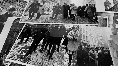Astronauci David Scott i Alfred Worden z wizytą w Toruniu, rok 1972. Fot. ze zbiorów „Domu Koprnika” w Toruniu/Adriana Andrzejewska-Kuras/PR PiK