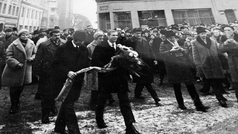 Astronauci David Scott i Alfred Worden z wizytą w Toruniu, rok 1972. Fot. ze zbiorów „Domu Koprnika” w Toruniu/Adriana Andrzejewska-Kuras/PR PiK