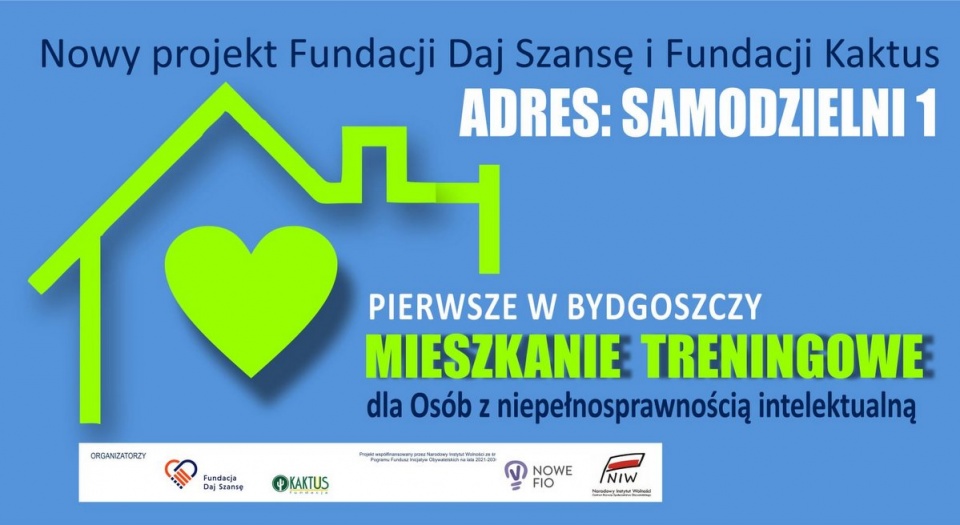 Plakat promujący projekt „Adres: Samodzielni 1”. Graf. facebook.com/Fundacja-Kaktus