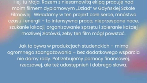 Wesprzyj film dyplomowy Mai Markowskiej, związanej przez wiele lat z Bydgoską Kroniką Filmową. Grafika: Maja Markowska