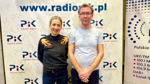 Bogumiła Wresiło i Maciej Hydr w studiu Polskiego Radia PiK. Fot. Izabela Langner/arch. PR PiK