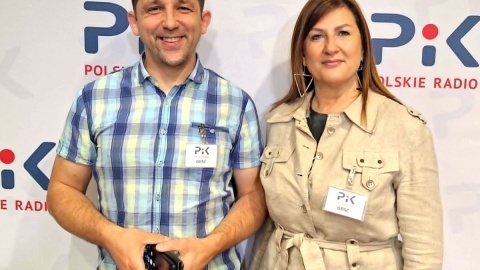 Tomasz Izajasz i Agnieszka Nowak w studiu Polskiego Radia PiK. Fot. Bogumiła Wresiło/PR PiK