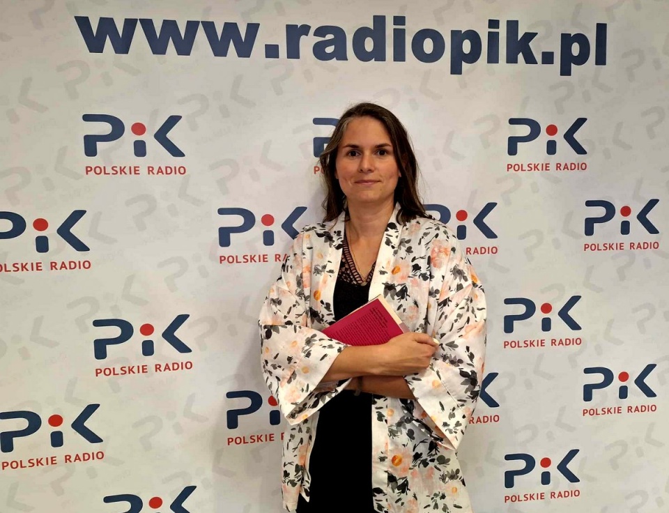 Anna Spychaj w studiu Polskiego Radia PiK. Fot. Bogumiła Wresiło/PR PiK