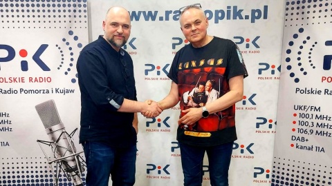 Łukasz Oliwkowski i Adam Droździk w studiu Polskiego Radia PiK. Fot. Łukasz Olszówka/PR PiK