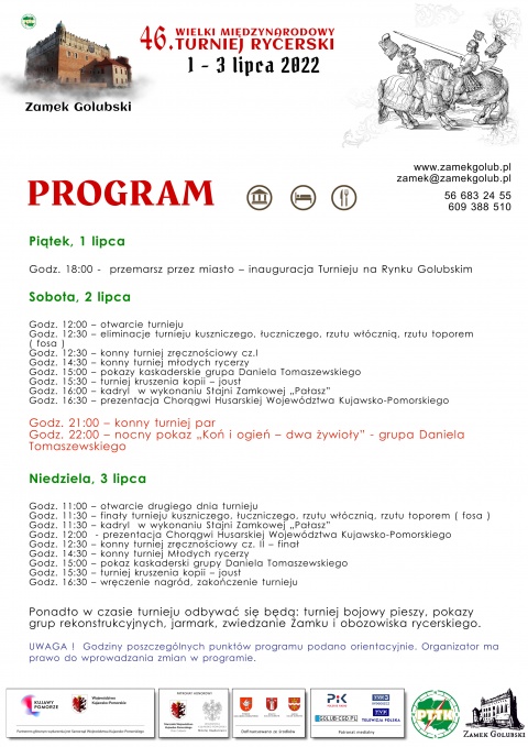 Ekologiczna gmina - 46. Wielki Międzynarodowy Turniej Rycerski na Zamku Golubskim