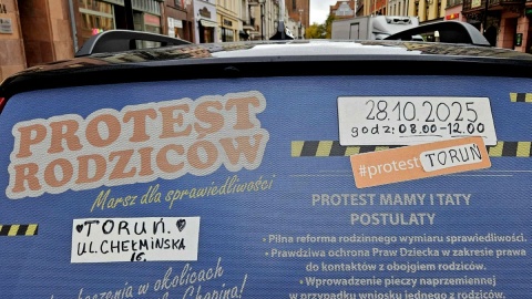 „Stop alienacji rodzicielskiej" - pod takim hasłem protestowali w Toruniu ojcowie. Fot. Adriana Andrzejewska-Kuras/arch. PR PiK