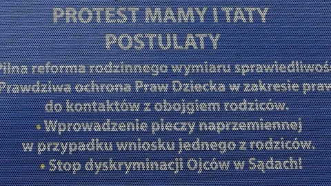 „Stop alienacji rodzicielskiej" - pod takim hasłem protestowali w Toruniu ojcowie. Fot. Adriana Andrzejewska-Kuras/arch. PR PiK