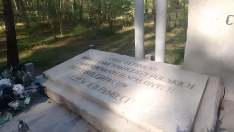 Społecznicy chcą przywrócić harcerski krzyż na mogile w Olku koło Torunia, gdzie znajdują się prochy zamordowanych przez Niemców harcerzy/fot. Michał Zaręba