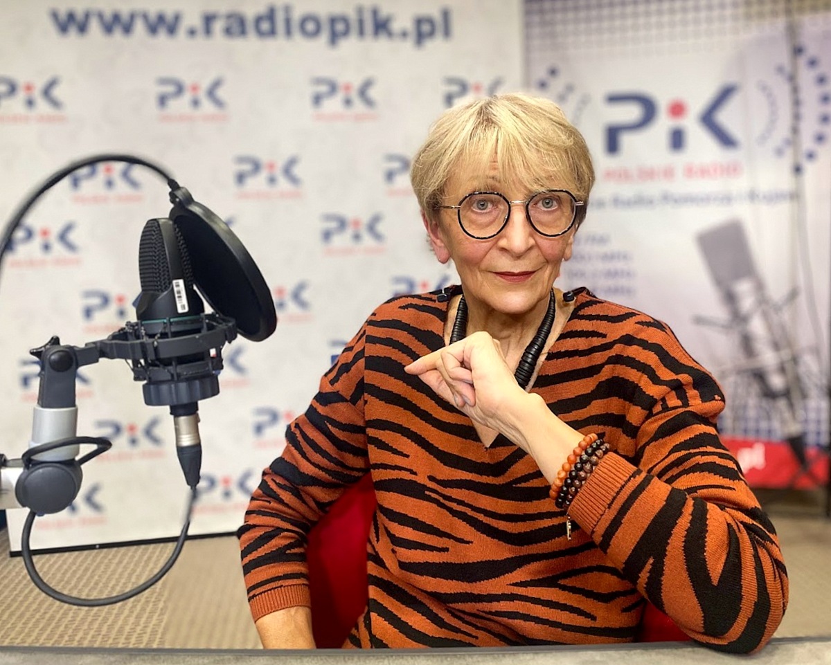 Hanka Sowińska w studiu PR PiK. Fot. Magda Jasińska
