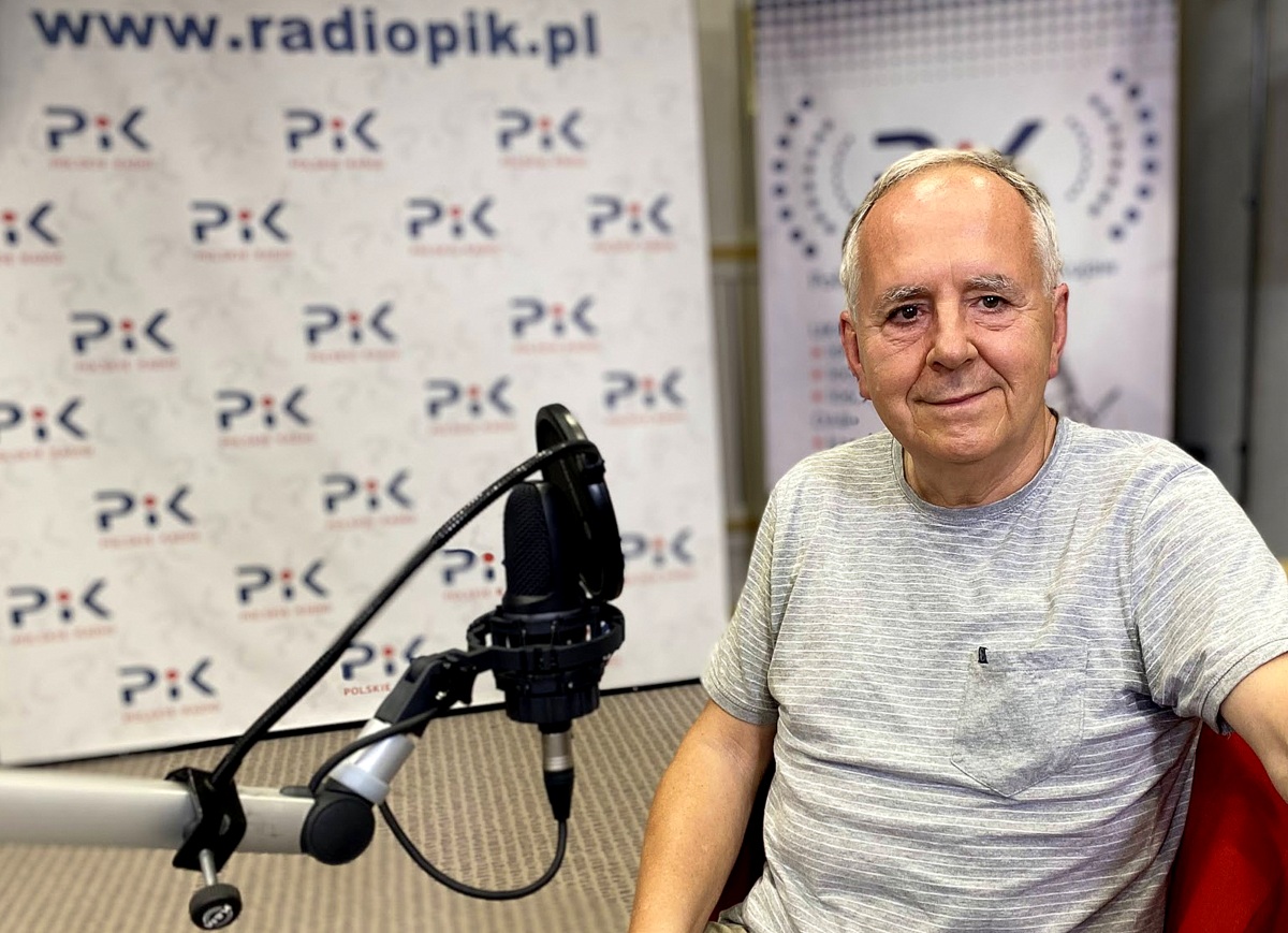 Marek Chełminiak w studiu Polskiego Radia PiK. Fot. Magda Jasińska