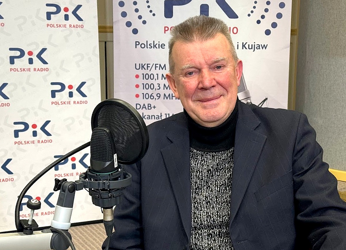 Józef Eliasz w studiu Polskiego Radia PiK. Fot. Magda Jasińska