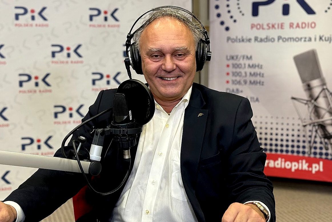 Piotr Salaber w studiu Polskiego Radia PiK. Fot. Magda Jasińska