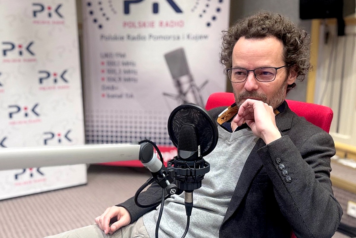 Profesor Mariusz Patyra w studiu Polskiego Radia PiK. Fot. Magda Jasińska/PR PiK