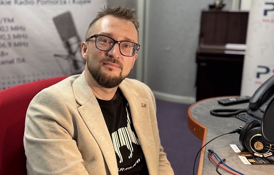 Profesor Bartłomiej Wezner w studiu Polskiego Radia PiK. Fot. Magda Jasińska/PR PiK